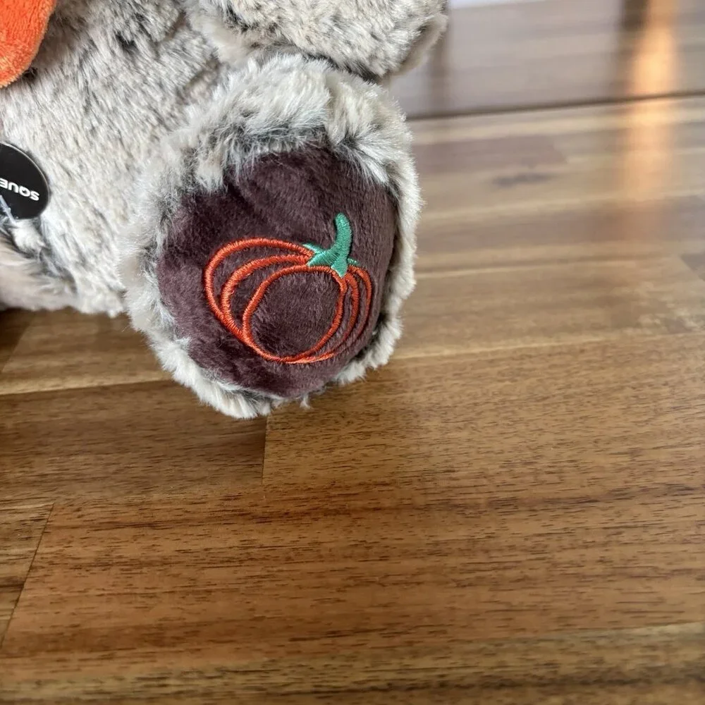 PetSmart Chance Dog Toy Pumpkin Bowtie Brown Puppy Squeaks Plush Floppy Ears NWT
